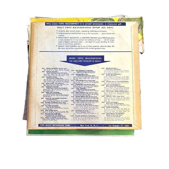 Sentimental Favorites-Barclay Allen(piano)John Laurenz 10" Tops Vinyl Lp Record - Picture 2 of 2